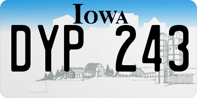 IA license plate DYP243