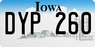 IA license plate DYP260