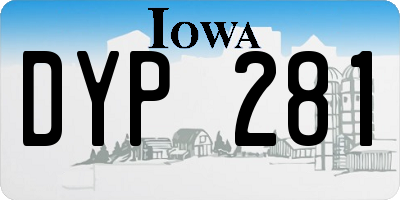 IA license plate DYP281
