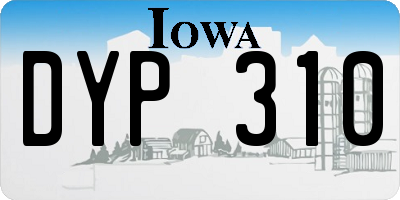 IA license plate DYP310