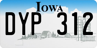 IA license plate DYP312