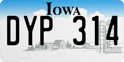 IA license plate DYP314
