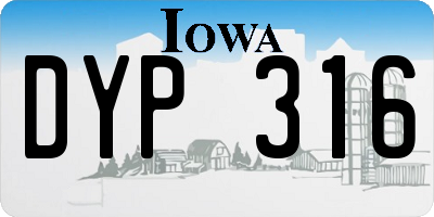 IA license plate DYP316
