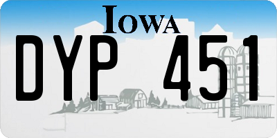 IA license plate DYP451