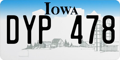 IA license plate DYP478