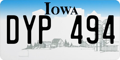IA license plate DYP494