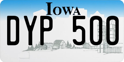 IA license plate DYP500
