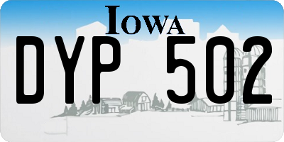 IA license plate DYP502