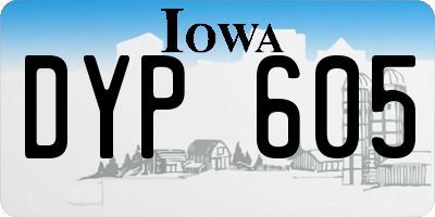 IA license plate DYP605