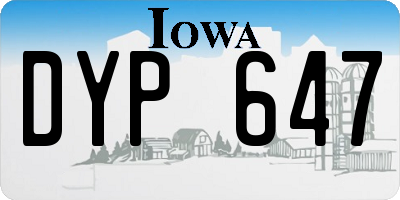 IA license plate DYP647