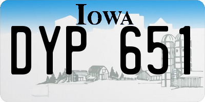 IA license plate DYP651