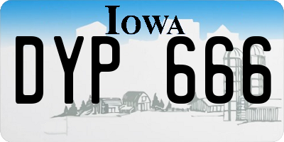 IA license plate DYP666