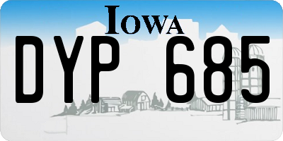 IA license plate DYP685