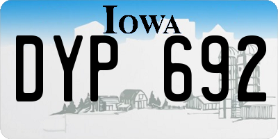 IA license plate DYP692