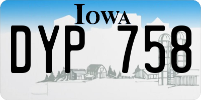 IA license plate DYP758