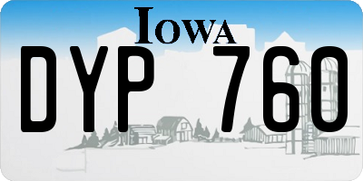 IA license plate DYP760