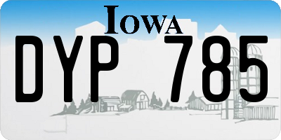IA license plate DYP785