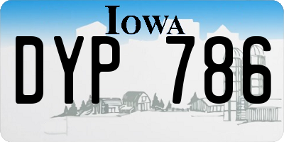 IA license plate DYP786