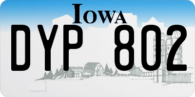 IA license plate DYP802
