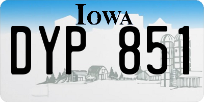 IA license plate DYP851