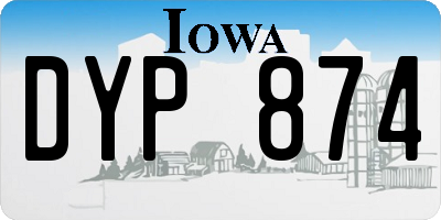 IA license plate DYP874