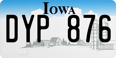 IA license plate DYP876