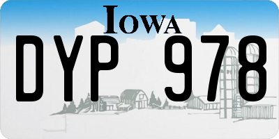 IA license plate DYP978