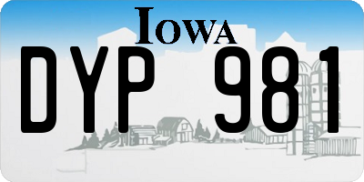 IA license plate DYP981