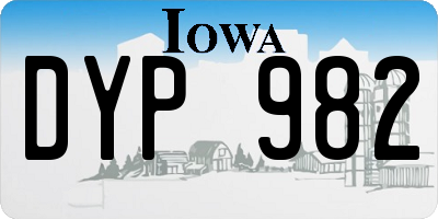 IA license plate DYP982