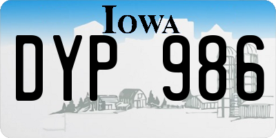 IA license plate DYP986