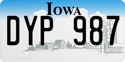 IA license plate DYP987