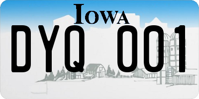 IA license plate DYQ001