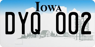 IA license plate DYQ002