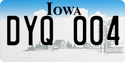 IA license plate DYQ004