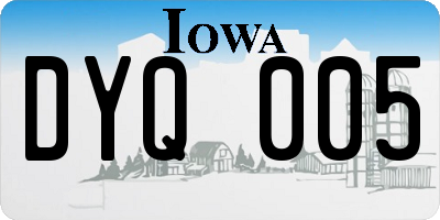 IA license plate DYQ005