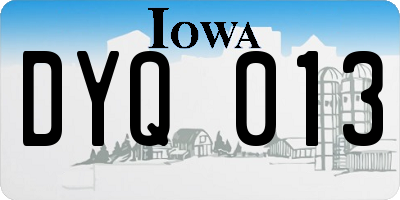 IA license plate DYQ013