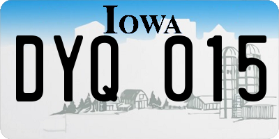 IA license plate DYQ015