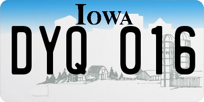 IA license plate DYQ016