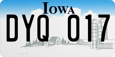 IA license plate DYQ017