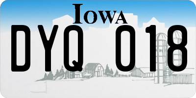 IA license plate DYQ018