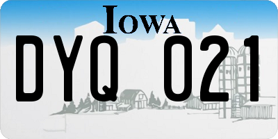 IA license plate DYQ021