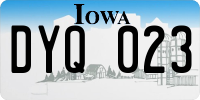 IA license plate DYQ023