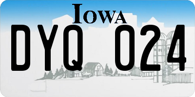 IA license plate DYQ024