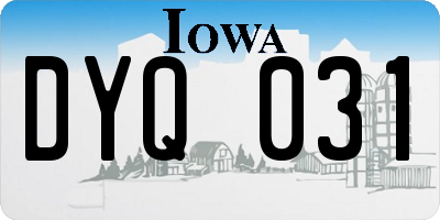 IA license plate DYQ031