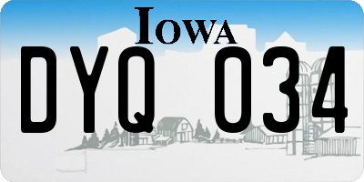 IA license plate DYQ034