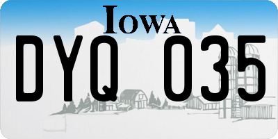 IA license plate DYQ035