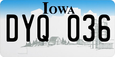 IA license plate DYQ036