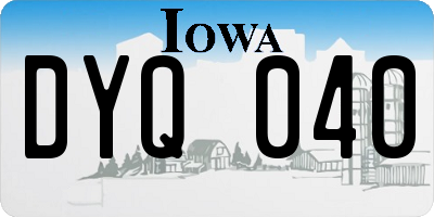 IA license plate DYQ040