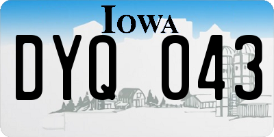 IA license plate DYQ043