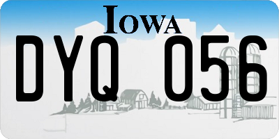 IA license plate DYQ056